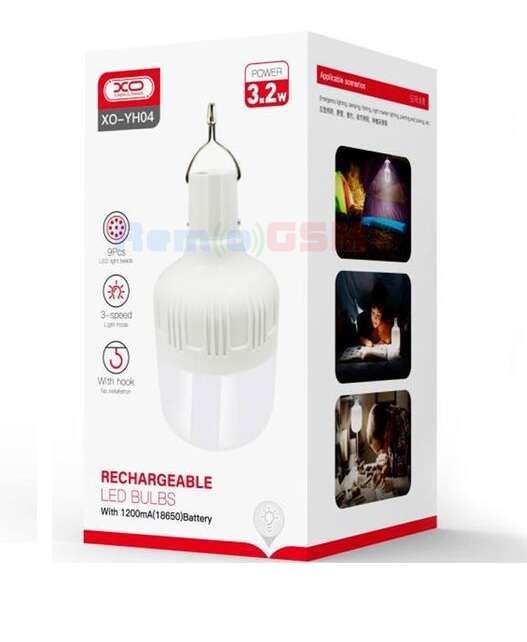 bec cu acumulator xo-yh04 reincarcabil conectare usb 32w 3 x light mood 1200mah