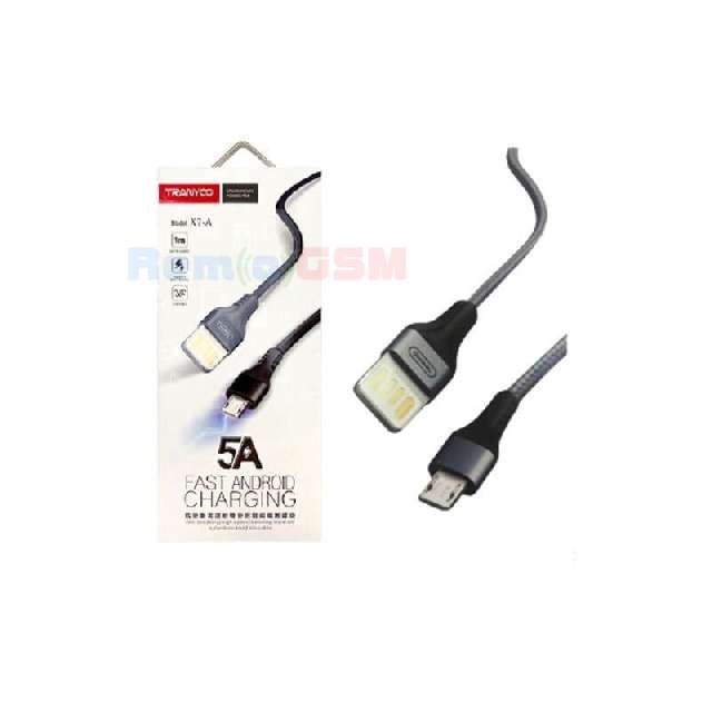 cablu date incarcare tranyoo x7 micro usb fast charging 5a 1m