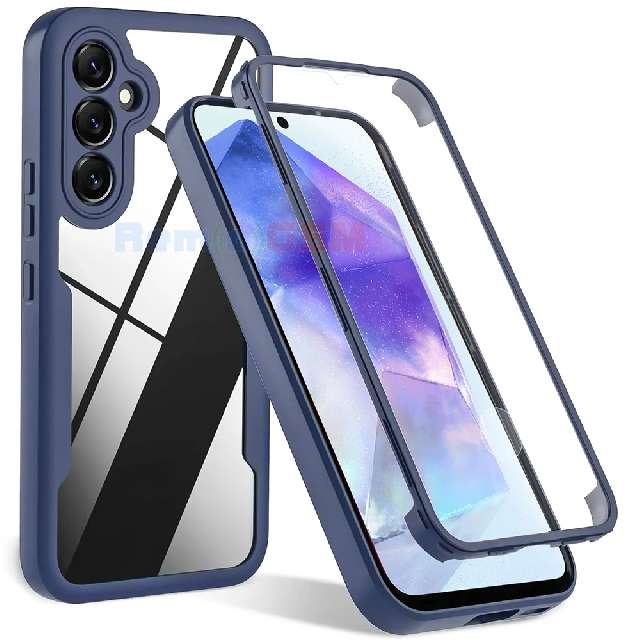 husa colorverse 360 series + screen protector samsung galaxy a55 5g sm-a556 blue