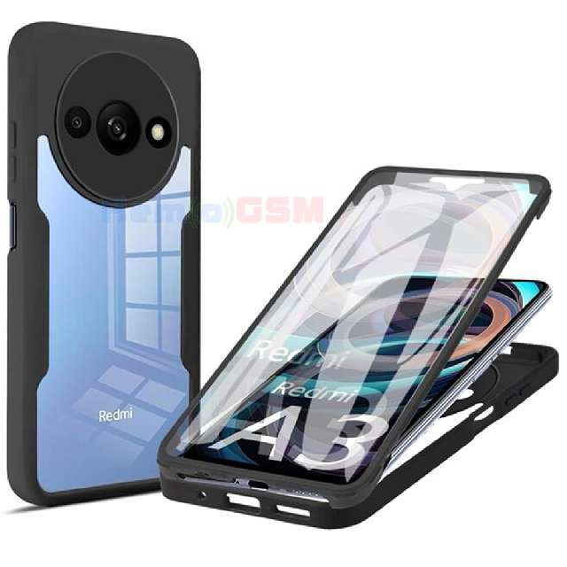 husa colorverse 360 series + screen protector xiaomi redmi a3 black 23129rn51x