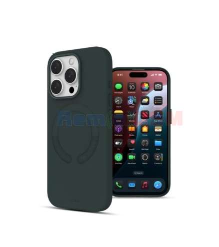 husa iphone 16 pro vegan leather compatibil magsafe green