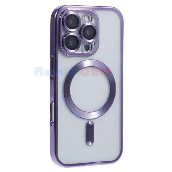 husa magsafe electroedge purple clear iphone 16 pro max a3296 a3084 a3295 a3297