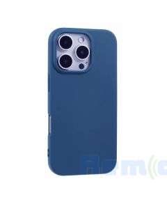 husa microfiber soft tpu navy blue iphone 16 pro max a3296 a3084 a3295 a3297