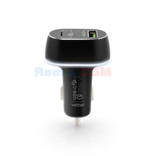 incarcator auto vetter smart car charger 2nd gen qc 30 and power delivery high power 63w