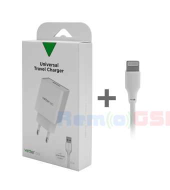 incarcator iphone apple smart travel charger with lighting cable vetter go 31a white