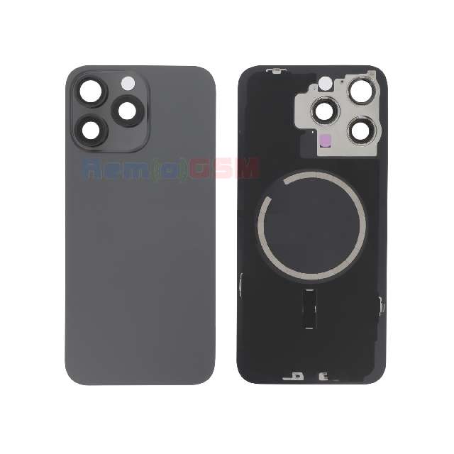capac sticla spate iphone 15 pro max black titanium a2849 a3105 a3106 a3108