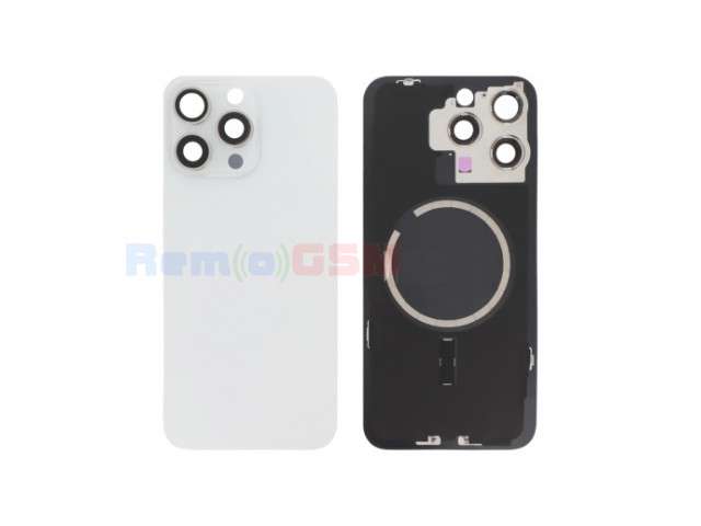 capac sticla spate iphone 15 pro white titanium a2848 a3101 a3102 a3104