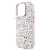 husa iphone 16 pro max guess leather 4g triangle strass pink guhcp16xp4tdpp