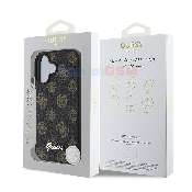 husa iphone 16 guess peony script magsafe black guhmp16spgpysk