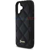 husa iphone 16 plus  guess quilted metal logo guhcp16mpsqsqsk black