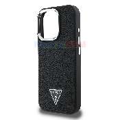 husa iphone 16 pro guess grained triangle magsafe guhmp16lpgtspsk black