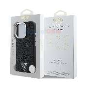 husa iphone 16 pro guess grained triangle magsafe guhmp16lpgtspsk black