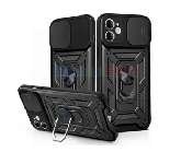 husa armor iphone 16 ringstand camera slide tpu+pc black a3287 a3081 a3286 a3288