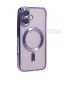 husa magsafe electroedge purple clear iphone 16 plus  a3290 a3082 a3289 a3291