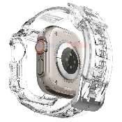 husa rugged armor pro cu curea apple watch ultra crystal clear spigen