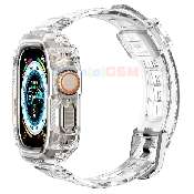 husa rugged armor pro cu curea apple watch ultra crystal clear spigen