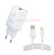 incarcator si cablu date iphone 18w 3a 1xusb-a qc 30 white maxcell cdq090