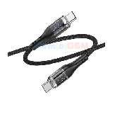 hoco u115 type c to type c pd 100w transparent data cable with display black
