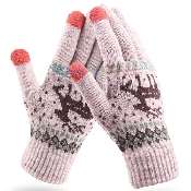 manusi pentru telefon iarna woolen gloves st0002 khaki