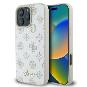 husa iphone 16 pro max guess peony script magsafe guhmp16xpgpysh white