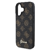 husa iphone 16 guess peony script magsafe black guhmp16spgpysk