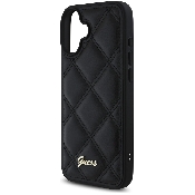 husa iphone 16 plus  guess quilted metal logo guhcp16mpsqsqsk black