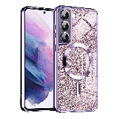 husa luxury glitter magsafe samsung galaxy s22 5g light purple sm-s901b