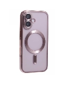husa magsafe electroedge pink rose clear iphone 16 plus  a3290 a3082 a3289 a3291