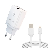 incarcator si cablu date iphone 18w 3a 1xusb-a qc 30 white maxcell cdq090