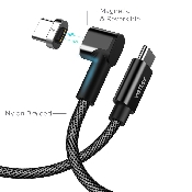 cablu de date incarcare vetter type-c to type-c with magnetic connector nylon braided